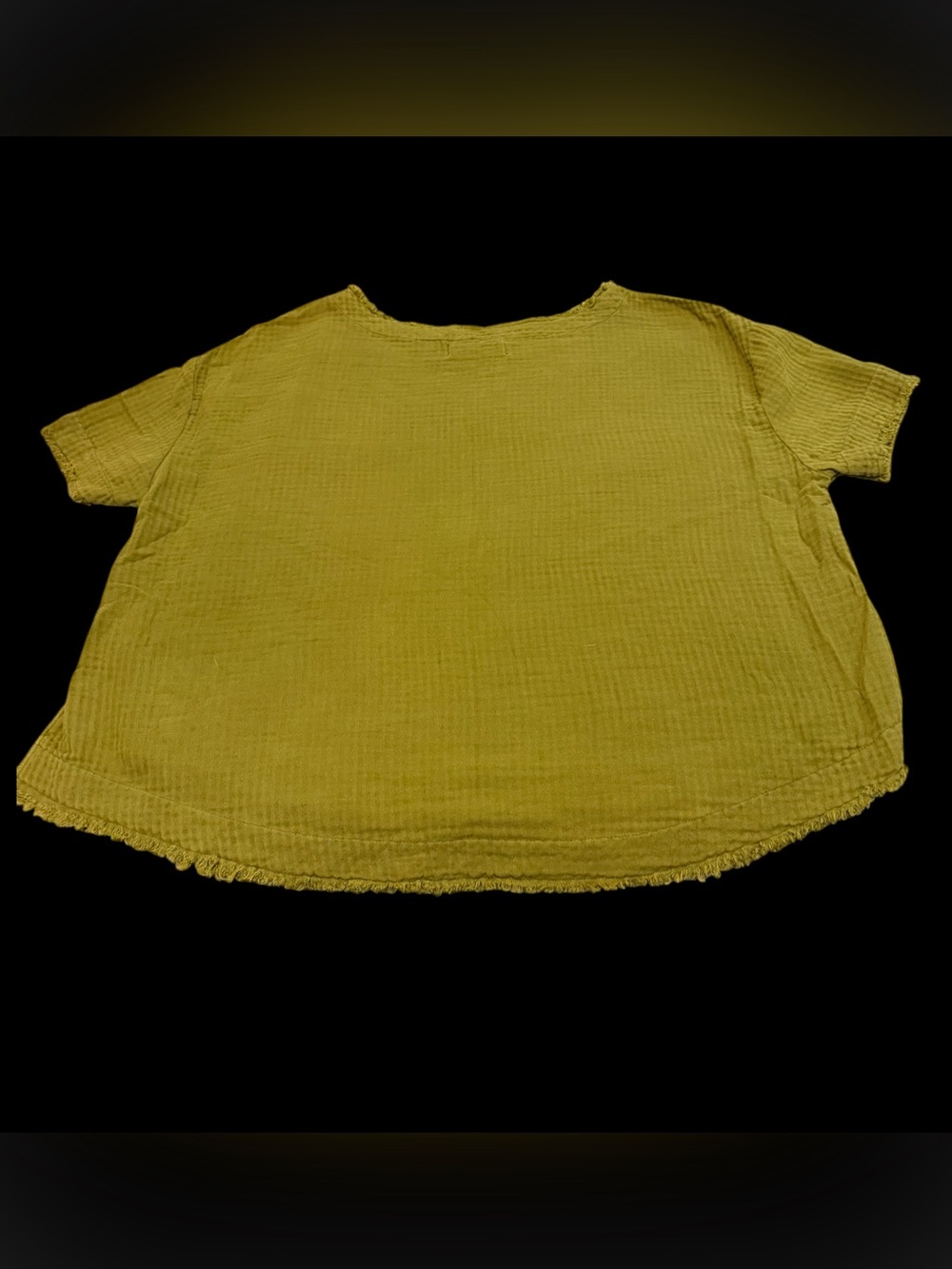 We The Free ~ Green Top ~ Boxy ~ Frayed Edges ~ Slits on Sides ~ Sz L NWOT - Picture 8 of 9